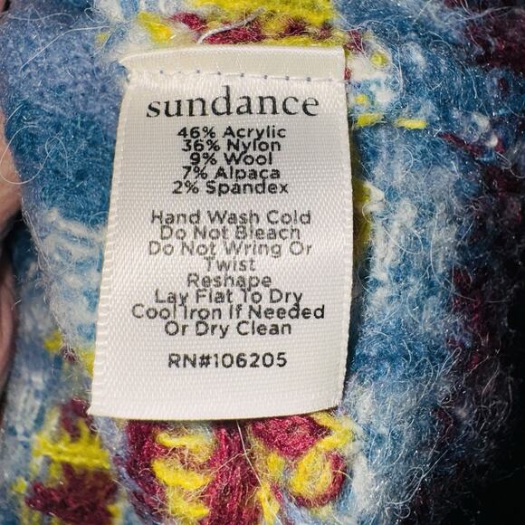 Sundance Catalog Glencoe Sweater Fair Isle Womens M / P Blue Alpaca Wool Blend - Picture 5 of 5